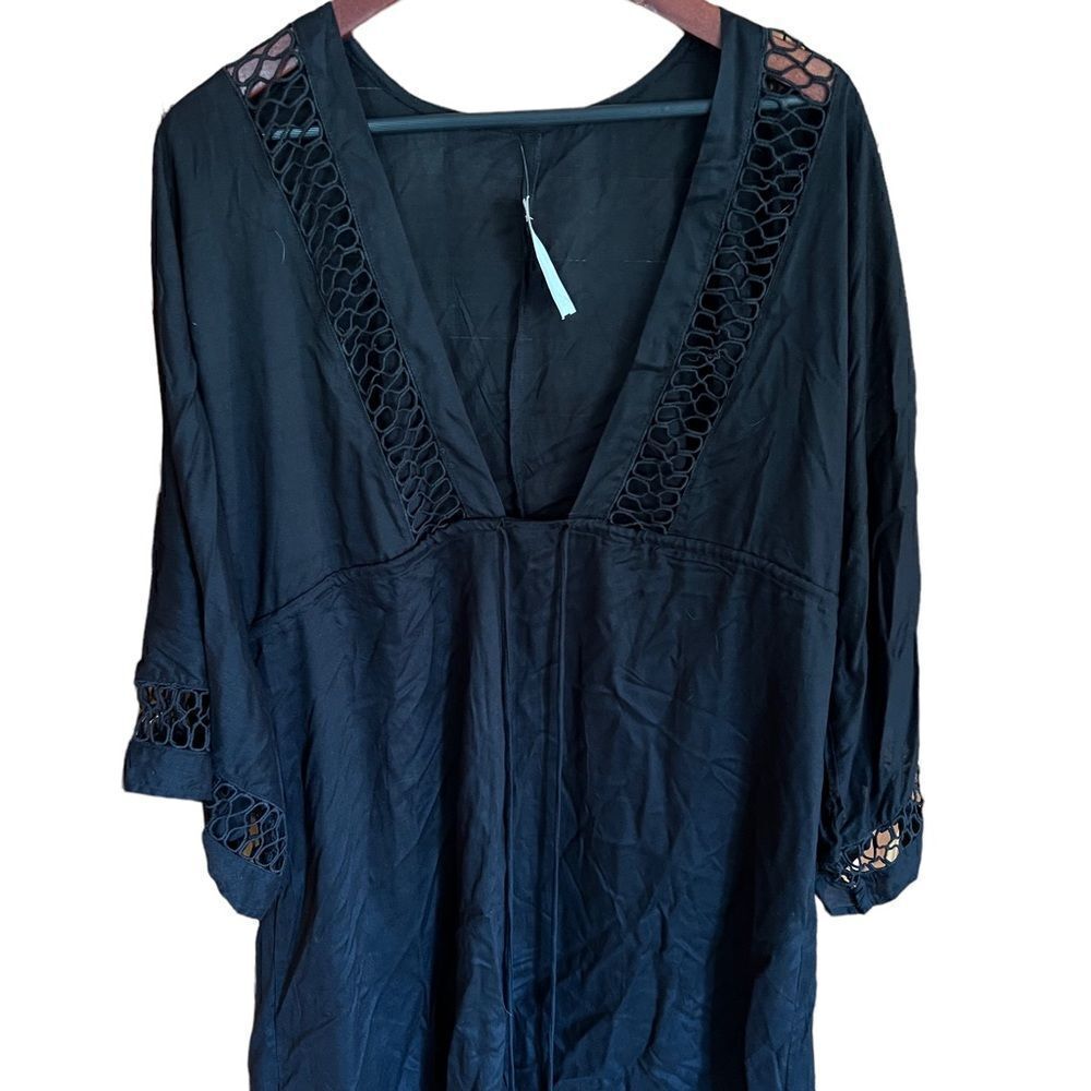 Black rayon‎ beach coverup NWT size large
